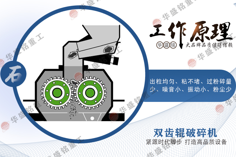 雙齒輥破碎機工作原理 雙齒輥破碎機處理銑刨料泥礦效果好,產(chǎn)品尺寸均勻粉末產(chǎn)生少